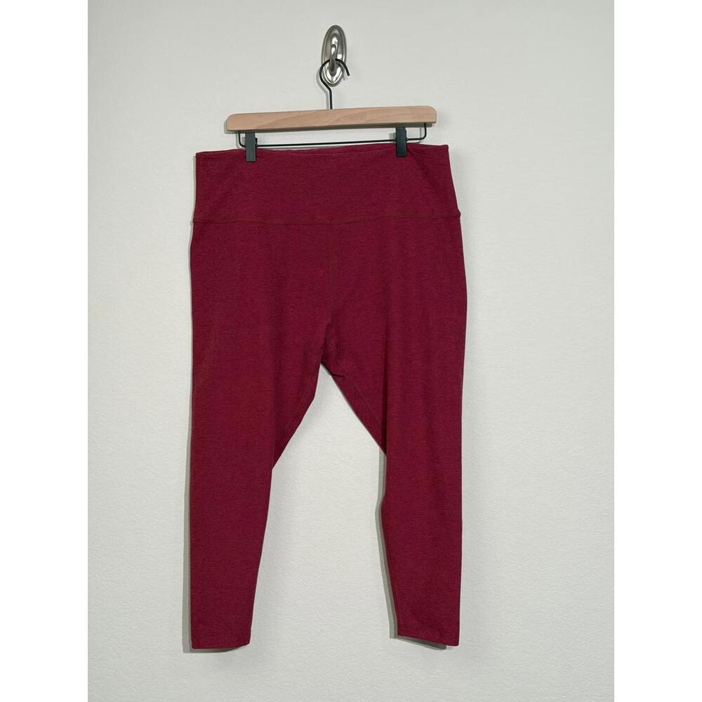 Beyond Yoga 3X Spacedye Plus Size Red Maroon High Rise Crop Leggings - Picture 4 of 12